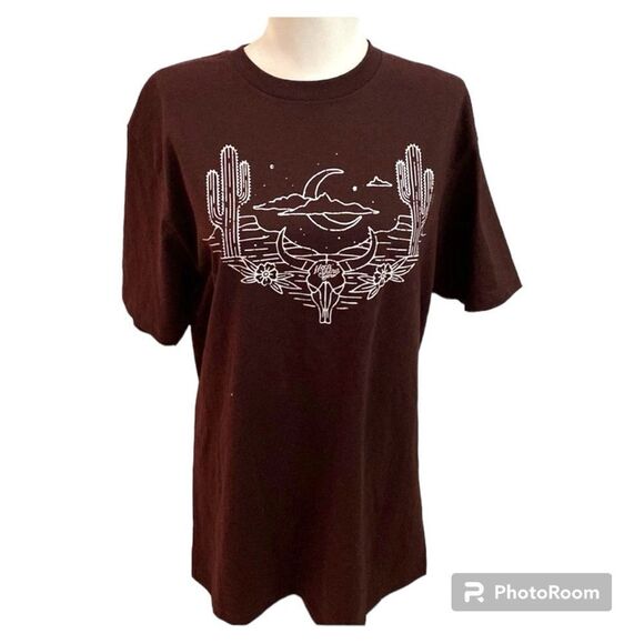 Burgundy white moon shine steer head 50 cotton 50 polyester brand new - Picture 1 of 4